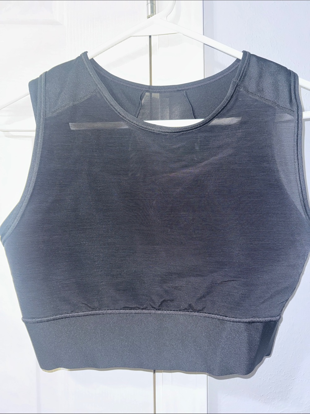 Jordan Black Sheer-Panel Crop Tank